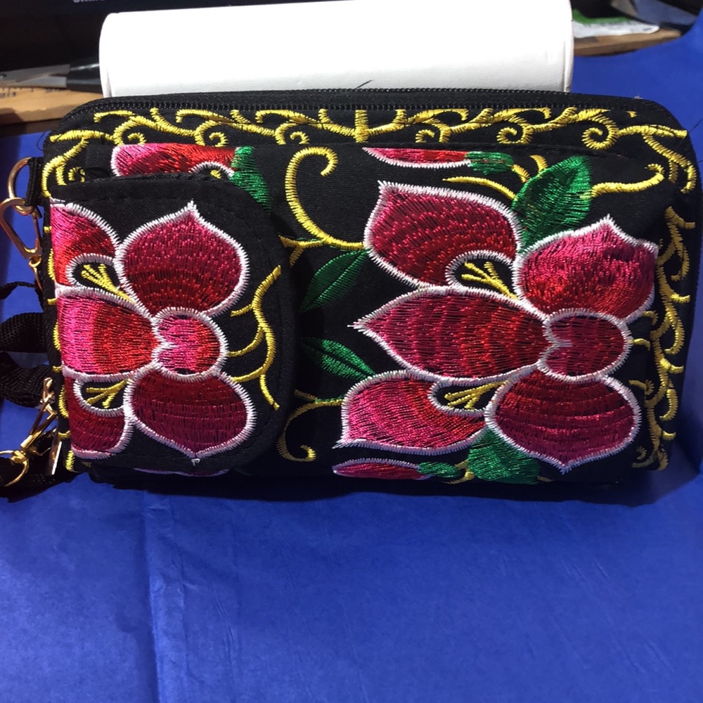 Oaxaca red pink & yellow wallet